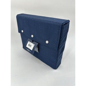 RALPH LAUREN ORGANIC SATEEN KING FLAT SHEET 300 T LOVAN JACQUARD PLAID NAVY $250